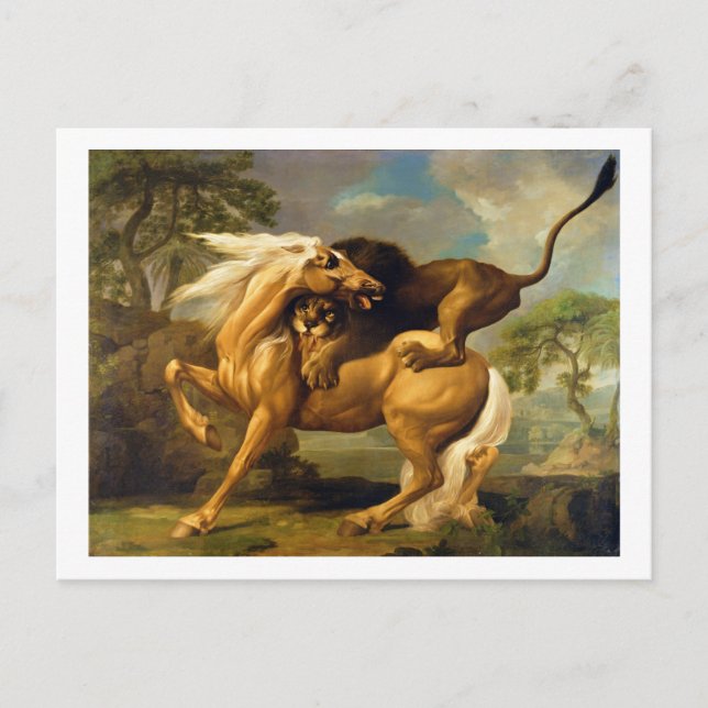 George Stubbs | A Lion Attacking a Horse, c.1762 ( Postcard (Front)