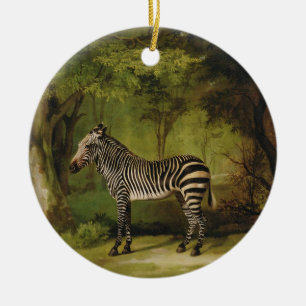 George Stubbs   A Zebra, 1763 (oil on canvas) Ceramic Tree Decoration