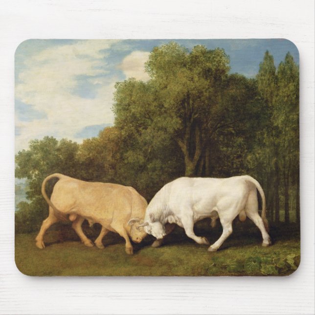 George Stubbs | Bulls Fighting, 1786 (oil on panel Mouse Pad (Front)