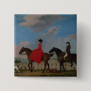 George Stubbs John and Sophia Musters riding at 15 Cm Square Badge
