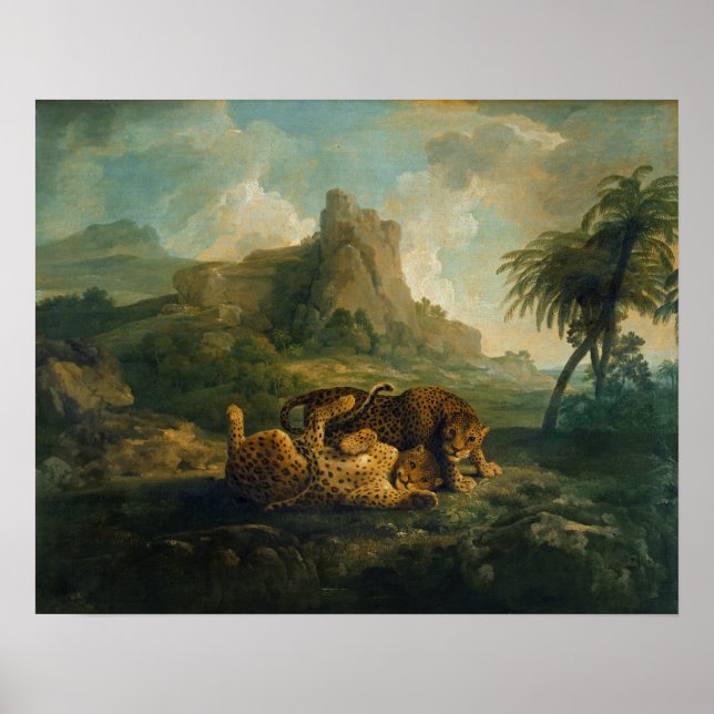 George Stubbs | Leopards at Play, c.1763-8 Poster (Front)
