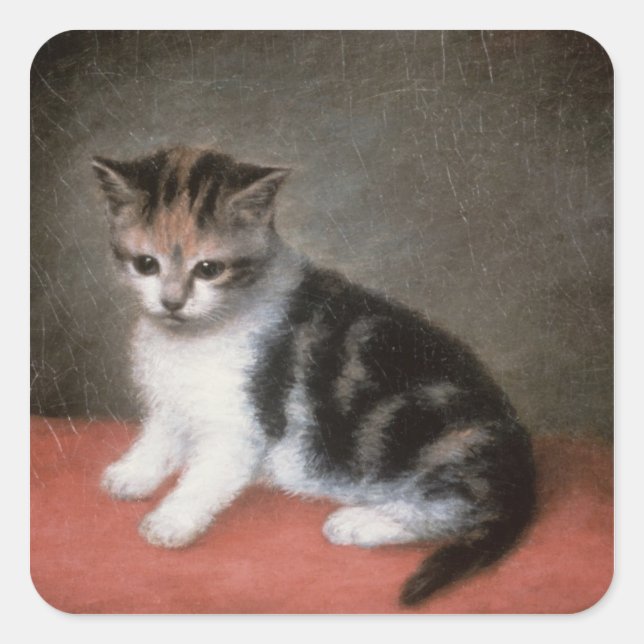 George Stubbs | Miss Ann White's Kitten, 1790 Square Sticker (Front)