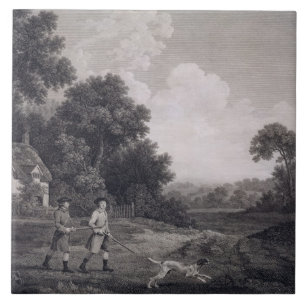 George Stubbs   Shooting, plate 2, engraved by Wil Ceramic Tile