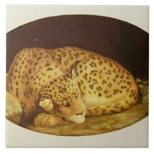 George Stubbs   Sleeping Leopard, 1777 (enamel on Ceramic Tile