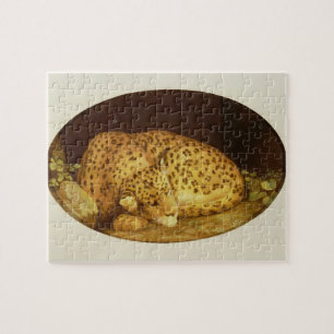 George Stubbs Sleeping Leopard, 1777 (enamel on Jigsaw Puzzle
