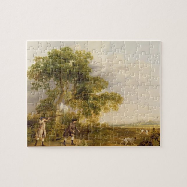 George Stubbs | Two Gentlemen Shooting (oil on can Jigsaw Puzzle (Horizontal)