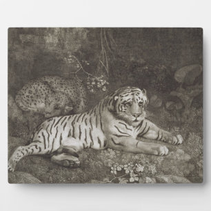 George Stubbs Two Tygers, engraved by the artist Plaque
