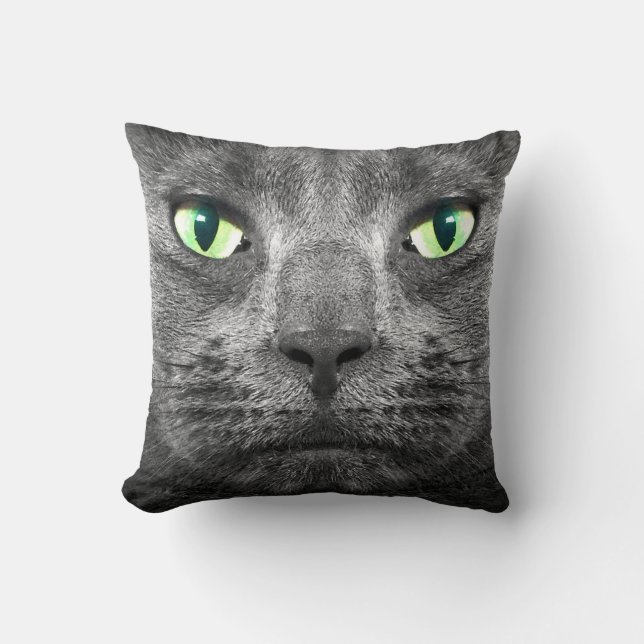 George super-real gray cat cushion (Front)