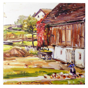 George Symons - Barnyard Scene Ceramic Tile