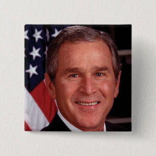 George W Bush 15 Cm Square Badge