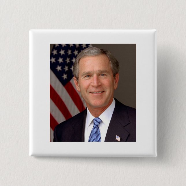 George W. Bush 15 Cm Square Badge (Front)