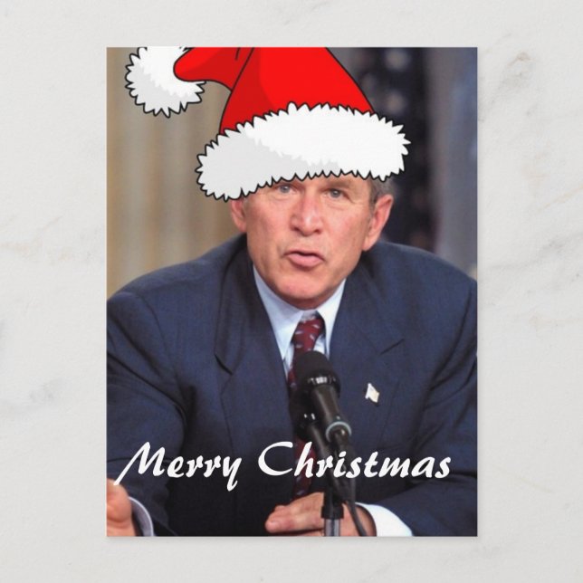 George W. Bush Christmas Humour Holiday Postcard (Front)