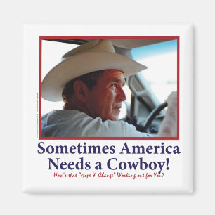 George W Bush in Cowboy Hat Magnet