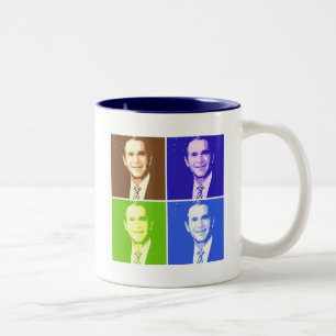 George W Bush Pop Art Two-Tone Coffee Mug