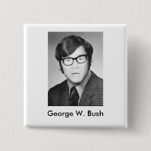 George W. Bush Yearbook photo 15 Cm Square Badge