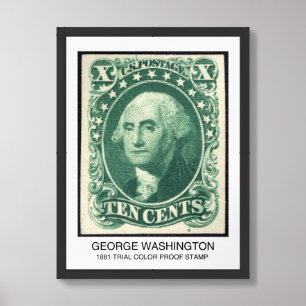 George Washington 1881 Vintage Stamp Poster