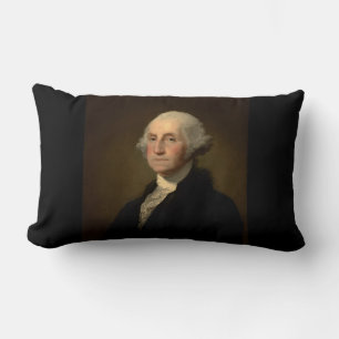 George Washington 1st American President by Stuart Lumbar Cushion