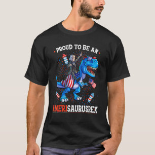 George Washington 4th Of July Dino Boys Men Americ T-Shirt