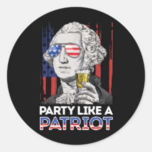 George Washington 4th Of July Party Like A Patriot Classic Round Sticker