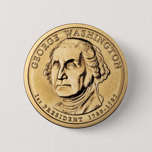 George Washington 6 Cm Round Badge (Front)