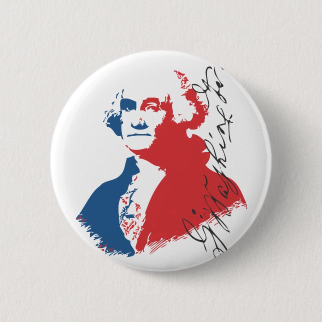 George Washington 6 Cm Round Badge (Front)