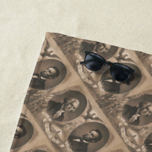 George Washington Abraham Lincoln Eagle Patriotic Beach Towel