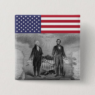 George Washington Abraham Lincoln Patriots USA 15 Cm Square Badge