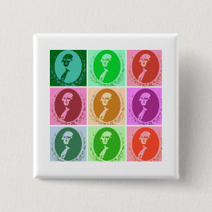 George Washington Abstract 15 Cm Square Badge