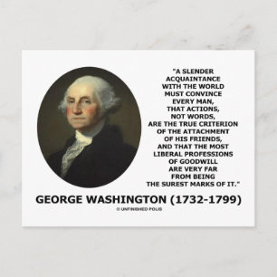 George Washington Actions Not Words True Criterion Postcard