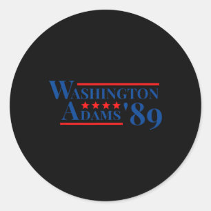 George Washington Adams 1789 Election Founding Fat Classic Round Sticker