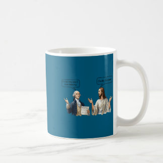 George washington and jesus christ discussion meme coffee mug
