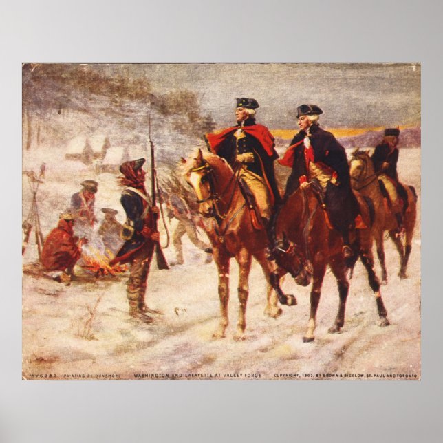 George Washington and Lafayette at Valley Forge Poster (Front)