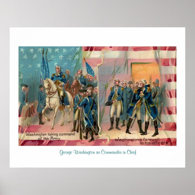 George Washington and Troops Poster (Front)