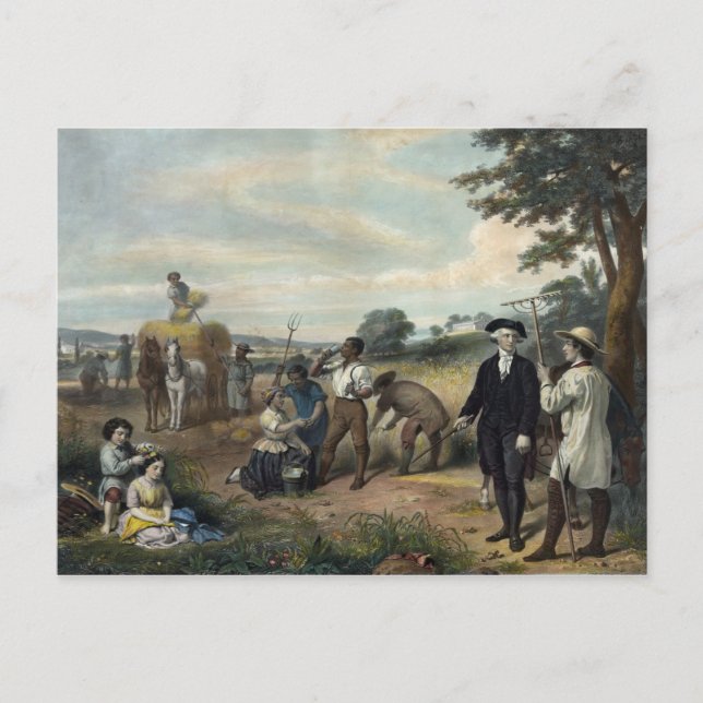 George Washington as a Farmer postcard (Front)