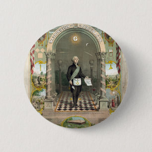George Washington as a Freemason 6 Cm Round Badge