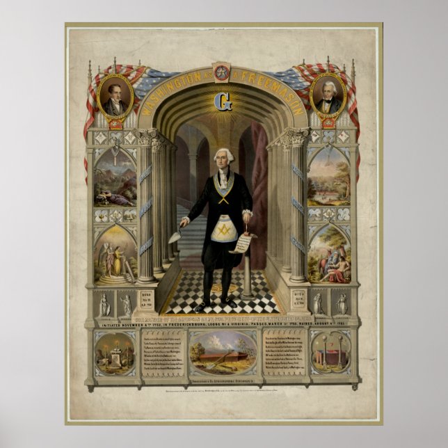 George Washington As A Freemason Portrait, 1867. Poster (Front)