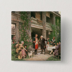 George Washington at Bartram's Garden 15 Cm Square Badge