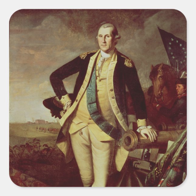 George Washington at Princeton, 1779 Square Sticker (Front)