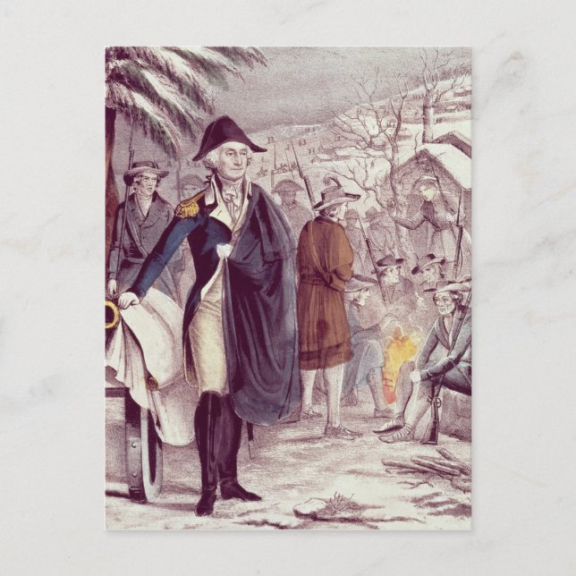 George Washington at Valley Forge Postcard (Front)