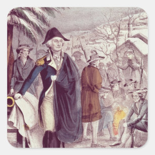 George Washington at Valley Forge Square Sticker