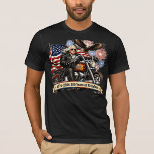 George Washington Biker Patriotic 4th of July  T-Shirt