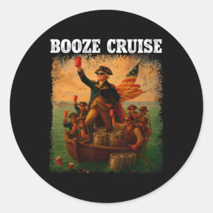 George Washington Booze Cruise Red Cups Classic Round Sticker
