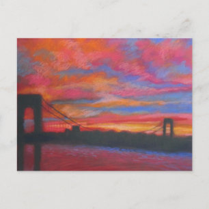 George Washington Bridge At Sunset Postcard