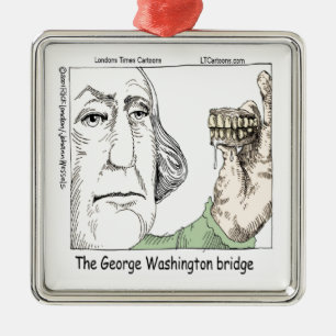 George Washington Bridge & Dentures Funny Gift Metal Tree Decoration