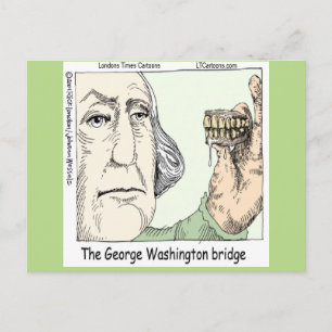 George Washington Bridge & Dentures Funny Gift Postcard