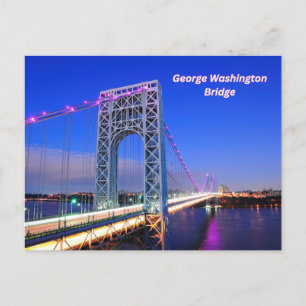 George Washington Bridge Hudson River  Postcard