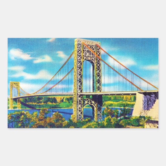 George Washington Bridge, New York City Rectangular Sticker (Front)