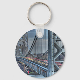 George Washington Bridge & The Red Lighthouse NYC Key Ring