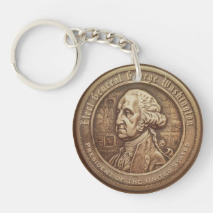 George Washington Campaign Button Key Ring