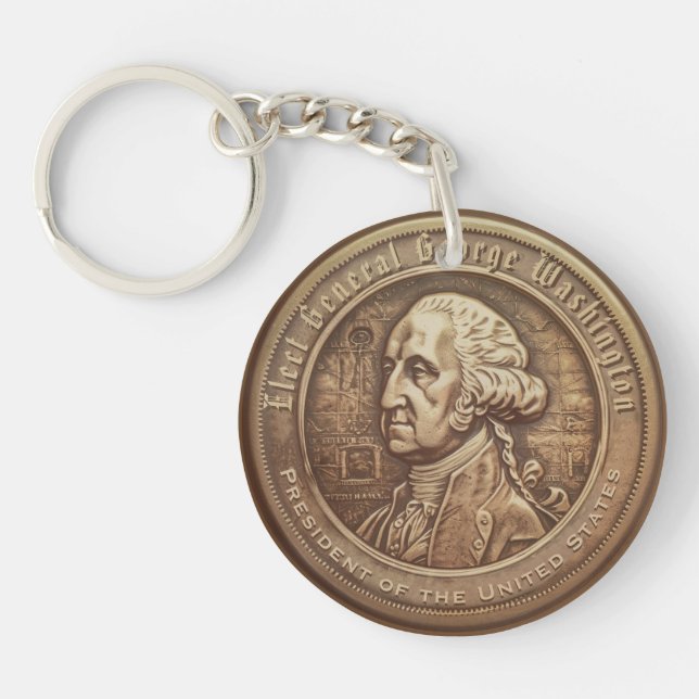 George Washington Campaign Button Key Ring (Front)